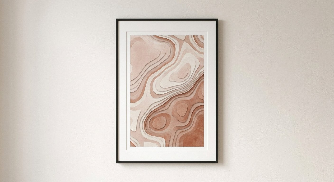 Abstract Blush Terrain Framed Print