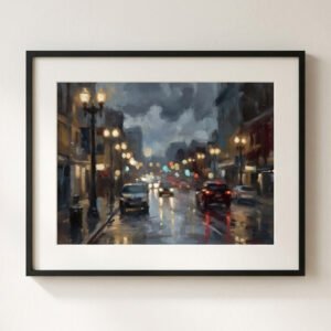 City Rain Framed Print
