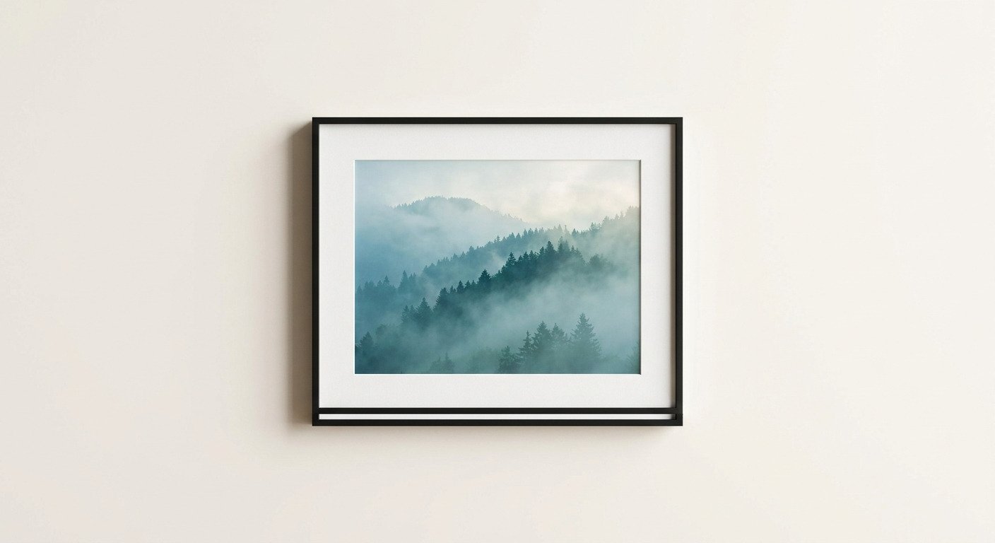 Misty Pine Ridge Framed Print